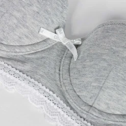 Soutien-gorge fille à coques moulées en coton stretch Gris Dim Trendy