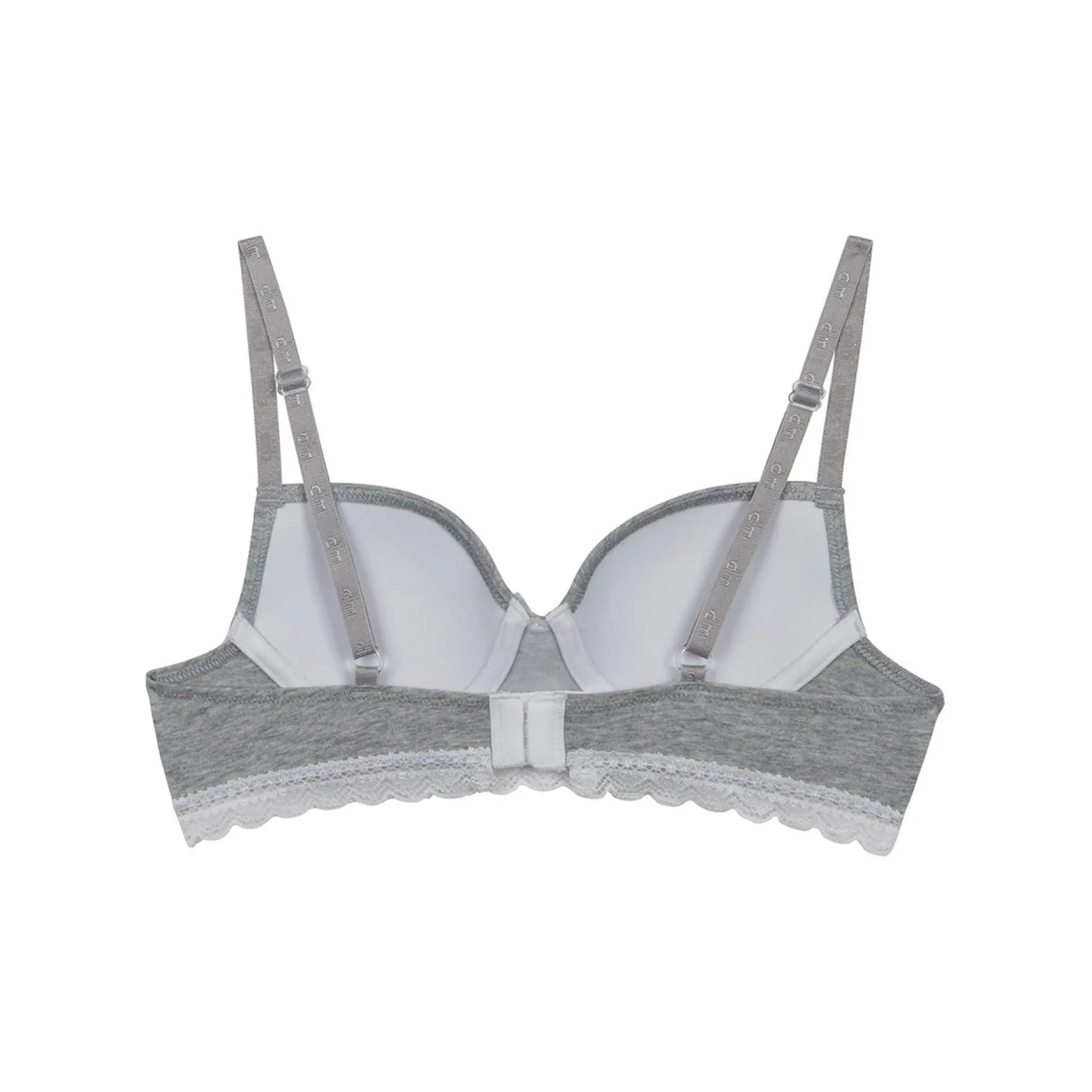 Soutien-gorge fille à coques moulées en coton stretch Gris Dim Trendy