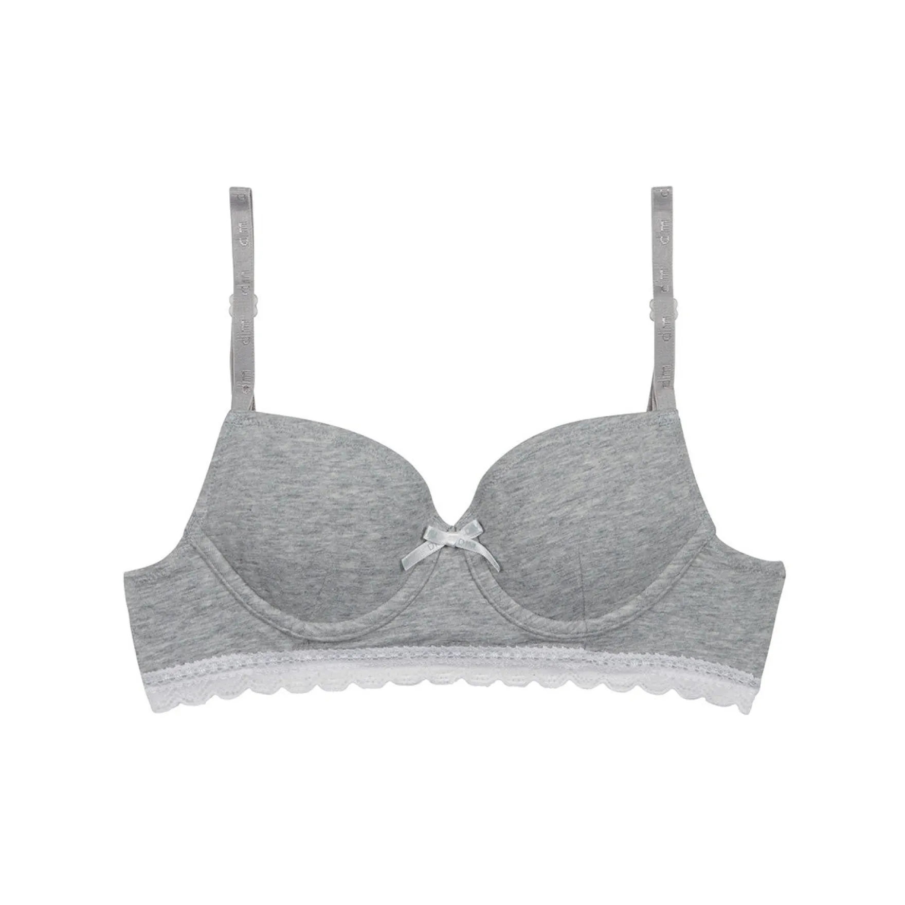 Soutien-gorge fille à coques moulées en coton stretch Gris Dim Trendy