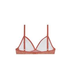 Soutien-gorge fille coton stretch Ocre à fleurs Les Pockets