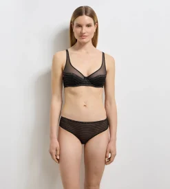 Soutien-gorge foulard à armatures dentelles noir rayé Holiday