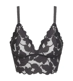 Soutien-gorge foulard sans armature en dentelle florale Gris Dim Lacy