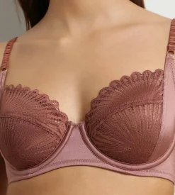 Soutien-gorge full cup à armatures en dentelle Marron Chocolove