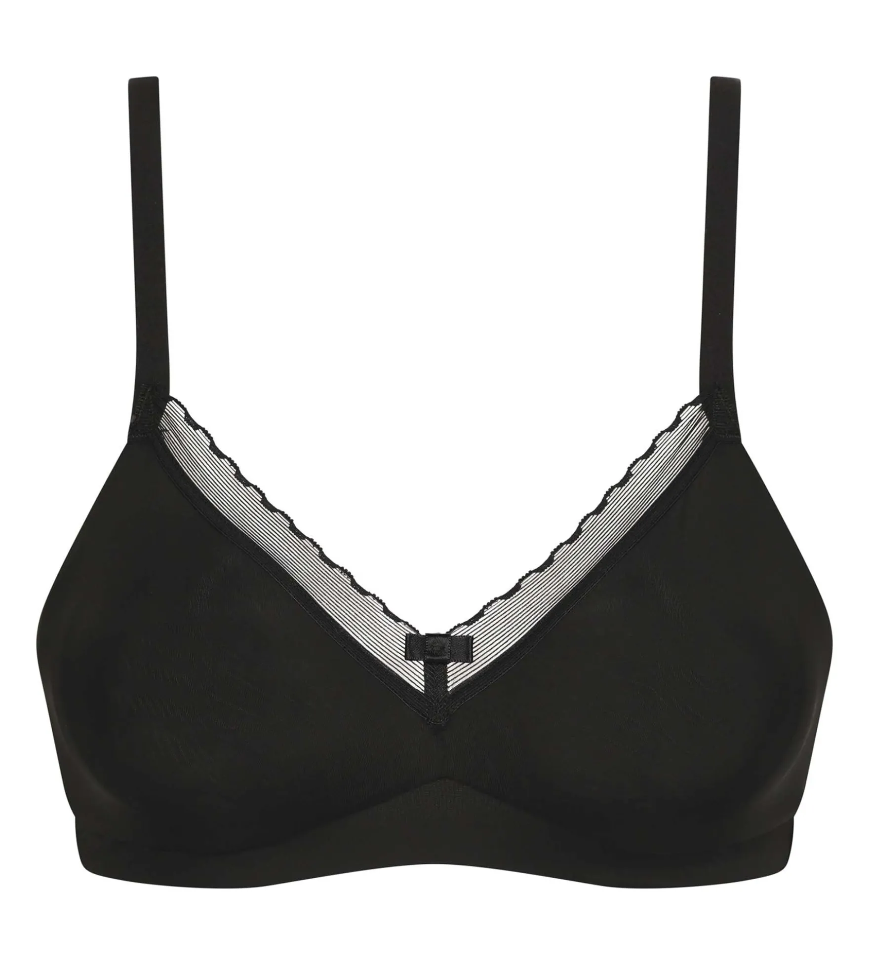 Soutien-gorge sans armature en microfibre et tulle Noir Daily Confort