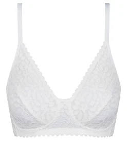 Soutien-gorge sans armatures à motif floral Blanc Daily Dentelle