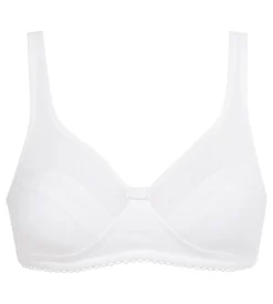 Soutien-gorge sans armatures à plumetis Blanc Generous Coton Bio