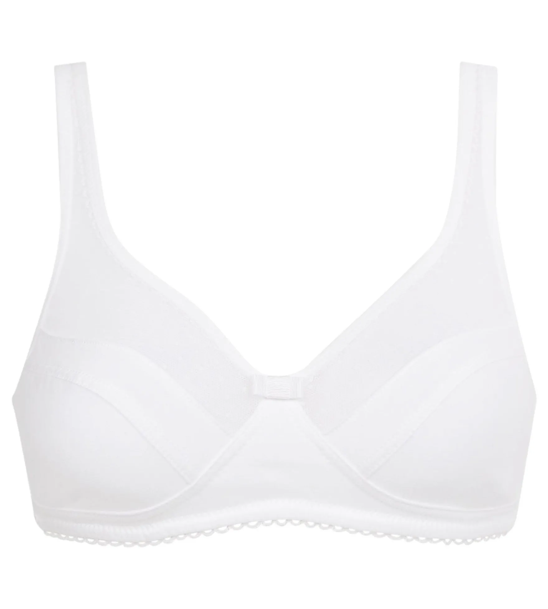 Soutien-gorge sans armatures à plumetis Blanc Generous Coton Bio