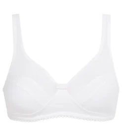 Soutien-gorge sans armatures à plumetis Blanc Generous Coton Bio