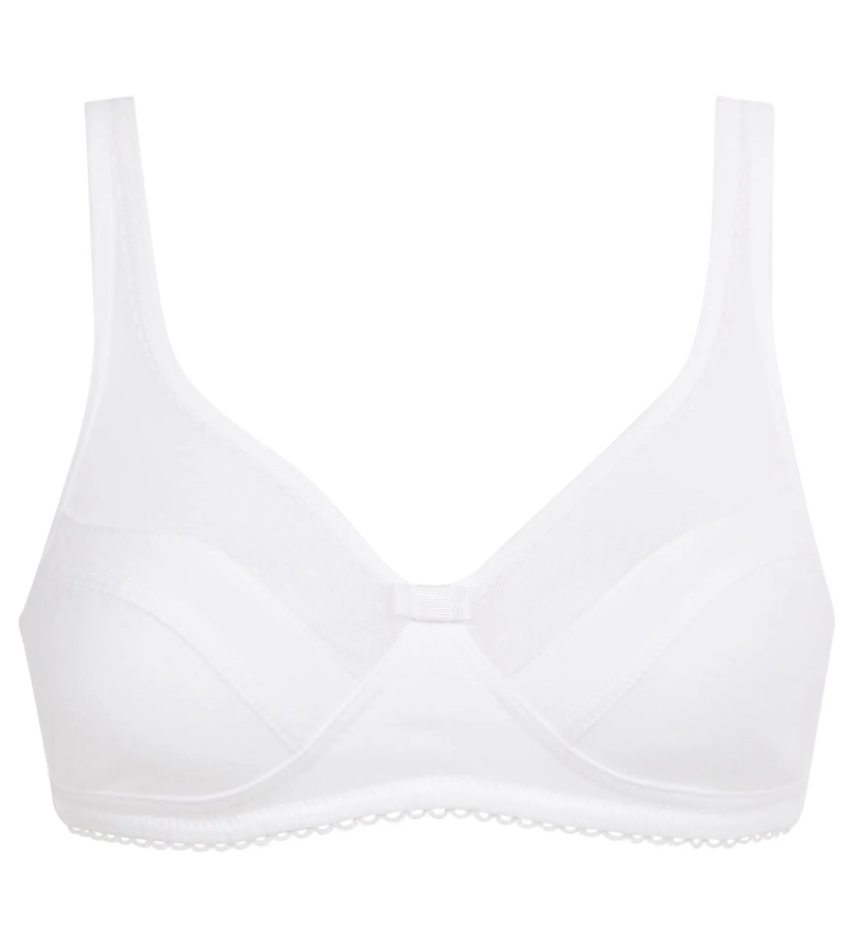 Soutien-gorge sans armatures à plumetis Blanc Generous Coton Bio