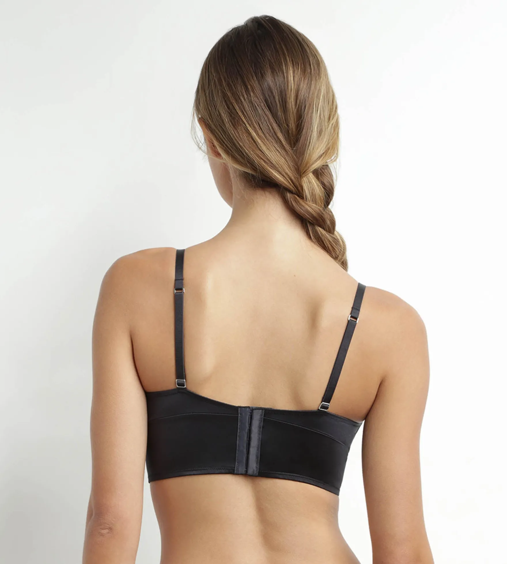 Soutien-gorge triangle ampliforme en microfibre satinée Gris Dim Chéri