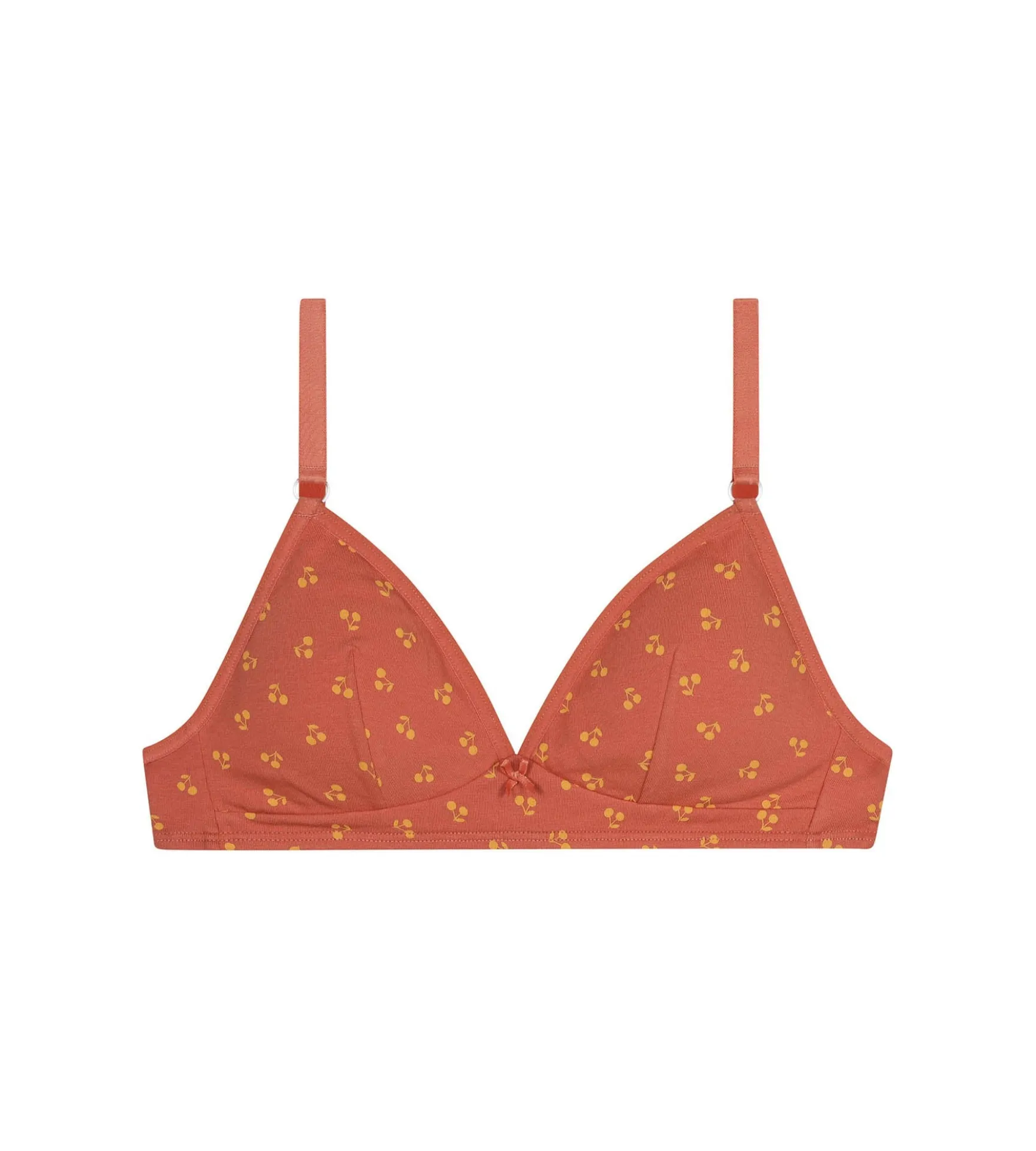 Soutien-gorge triangle fille motif cerise Jaune Les Pockets