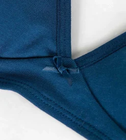 Soutien-gorge triangle sans armature en coton bio Bleu Marin Skin Care