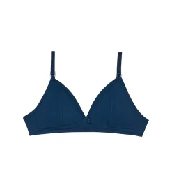 Soutien-gorge triangle sans armature en coton bio Bleu Marin Skin Care