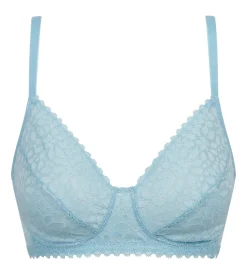 Soutien-gorge triangle sans armature dentelle florale Bleu Daily Dentelle