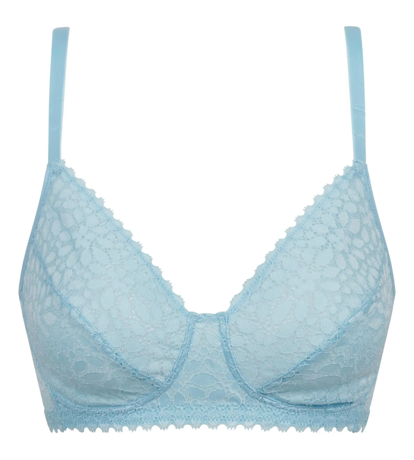 Soutien-gorge triangle sans armature dentelle florale Bleu Daily Dentelle