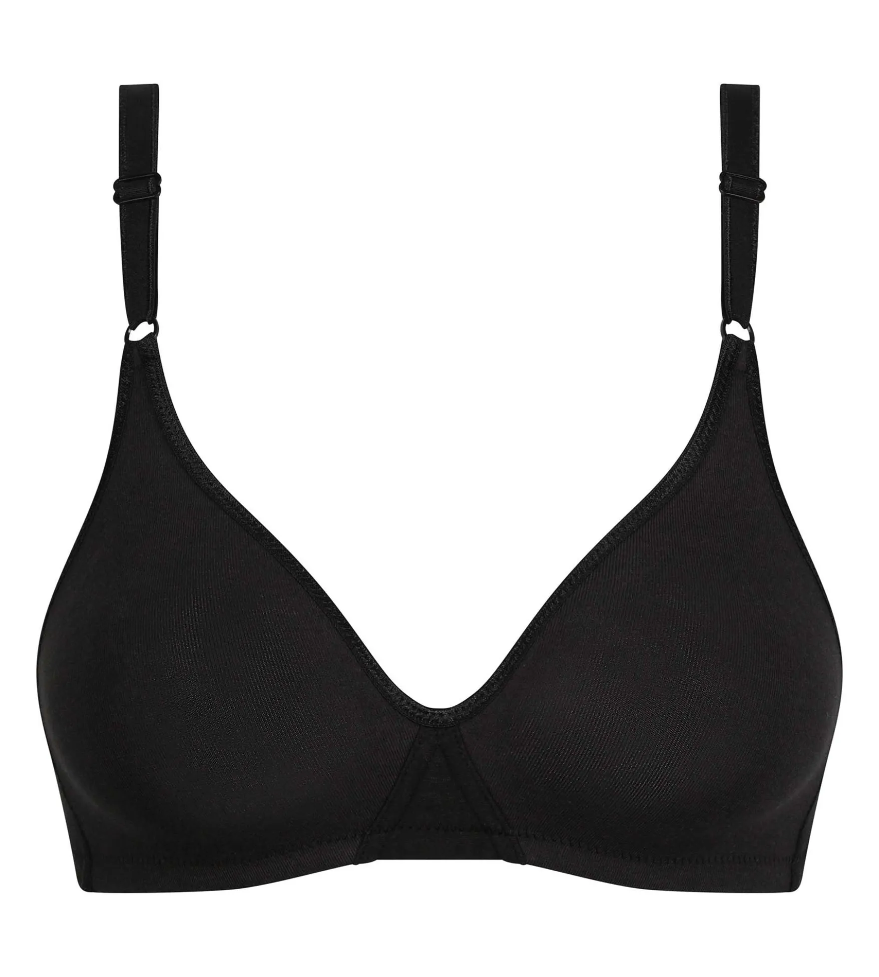 Soutien-gorge triangle sans armature en coton Noir Dim Daily