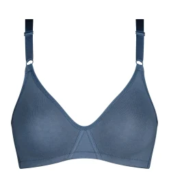 Soutien-gorge triangle sans armature coton Bleu Cendré Dim Daily