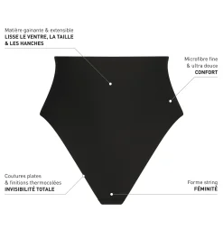 String effet sculptant femme taille haute sans couture Noir Dim Silhouette Invisible