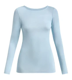 T-shirt col rond bleu satin Thermal Light