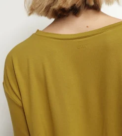 T-shirt de sport femme en viscose vert olive avec dos ouvert Dim Move
