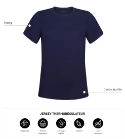 T-shirt de sport femme thermorégulateur Bleu Dim Move