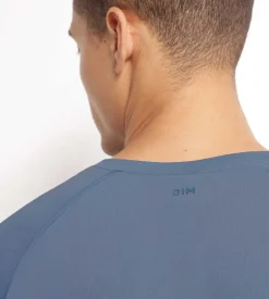 T-shirt de sport homme en matière aérée Bleu Jean Dim Move