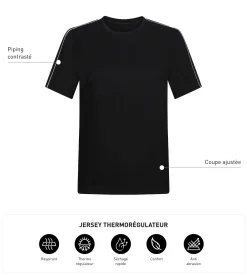 T-shirt de sport homme thermorégulateur en jersey Noir Dim Move