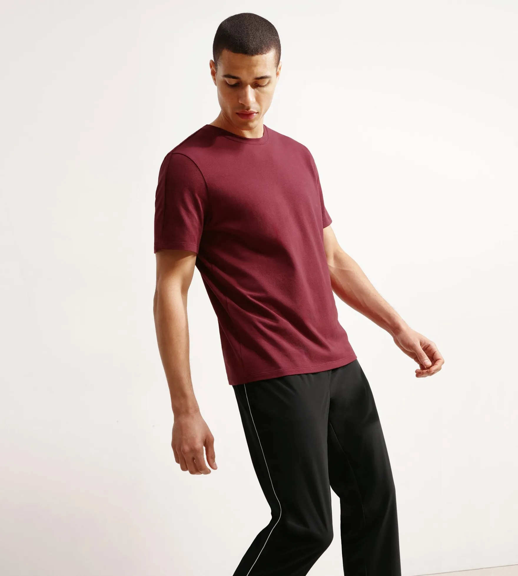 T-shirt de sport homme thermorégulateur en jersey Bordeaux Dim Move