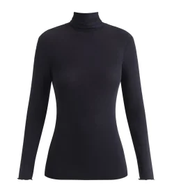 T-shirt femme à col montant Noir Dim Thermal