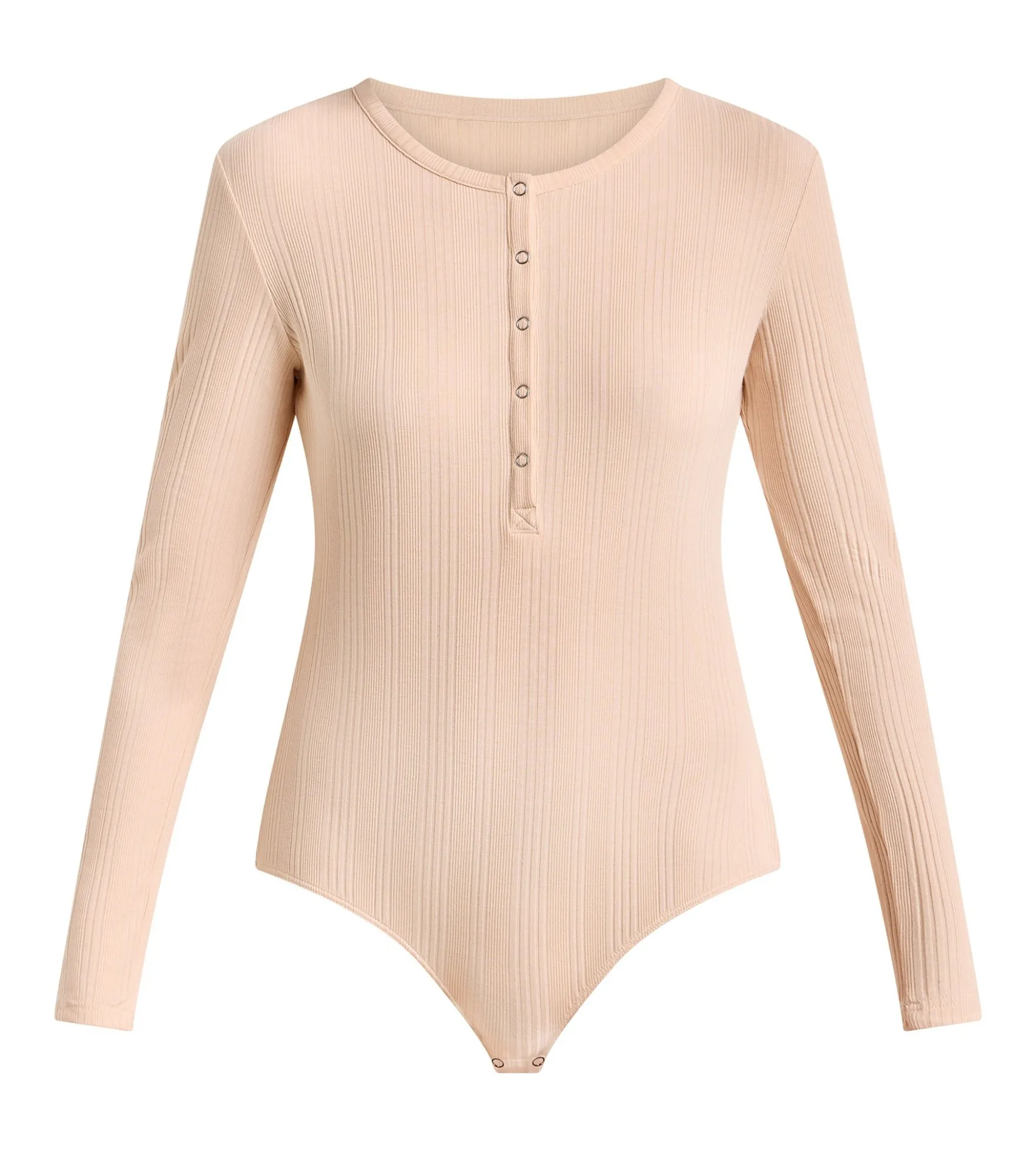 T-shirt femme manches longues jersey côtelé fin skin rose Dim x Ines de la Fressange