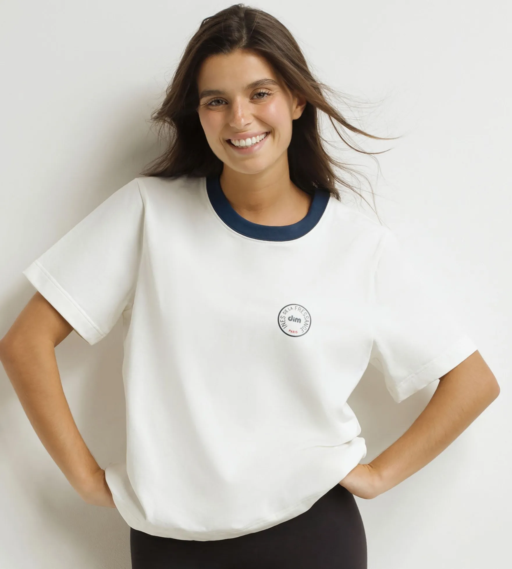 T-shirt femme Nacre Bleu Dim x Ines de La Fressange