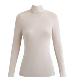 T-shirt femme thermal col haut Beige Dim x Inès de la Fressange