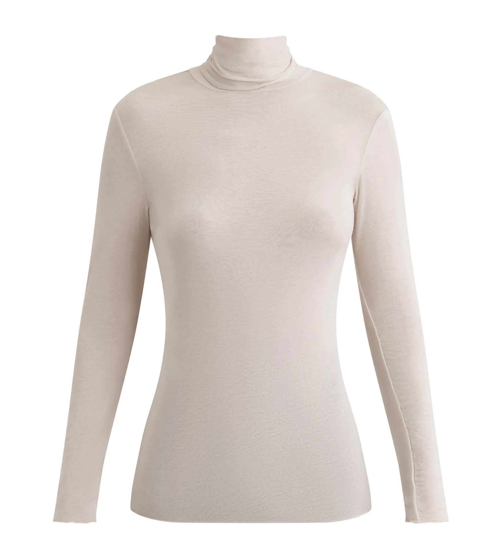 T-shirt femme thermal col haut Beige Dim x Inès de la Fressange