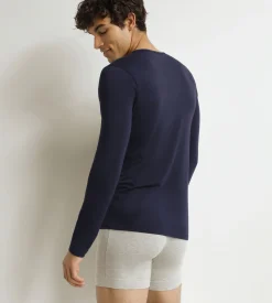 T-shirt homme à manches longues Bleu Dim Thermal